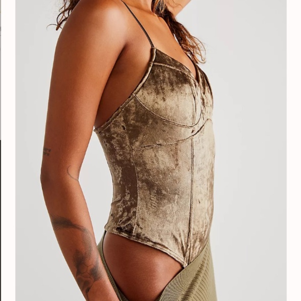 NWT Free People About Time Velvet Boudoir Bodysuit